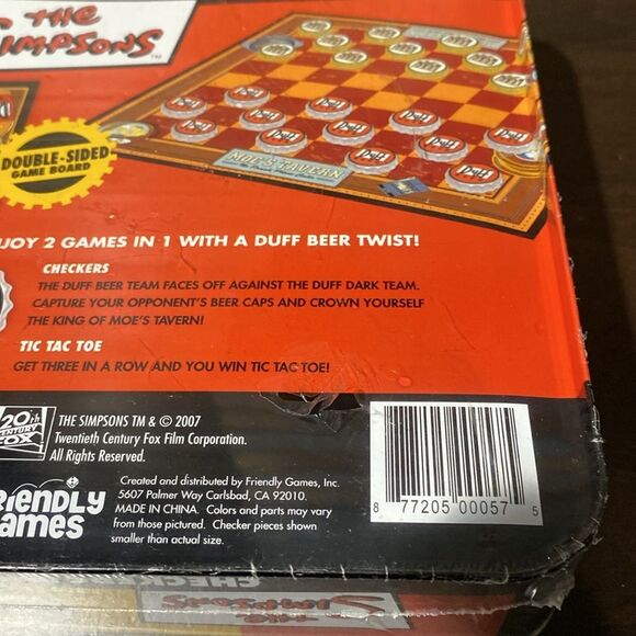 New The Simpson Checkers & Tic Tac Toe Game Set - Picture 4 of 5